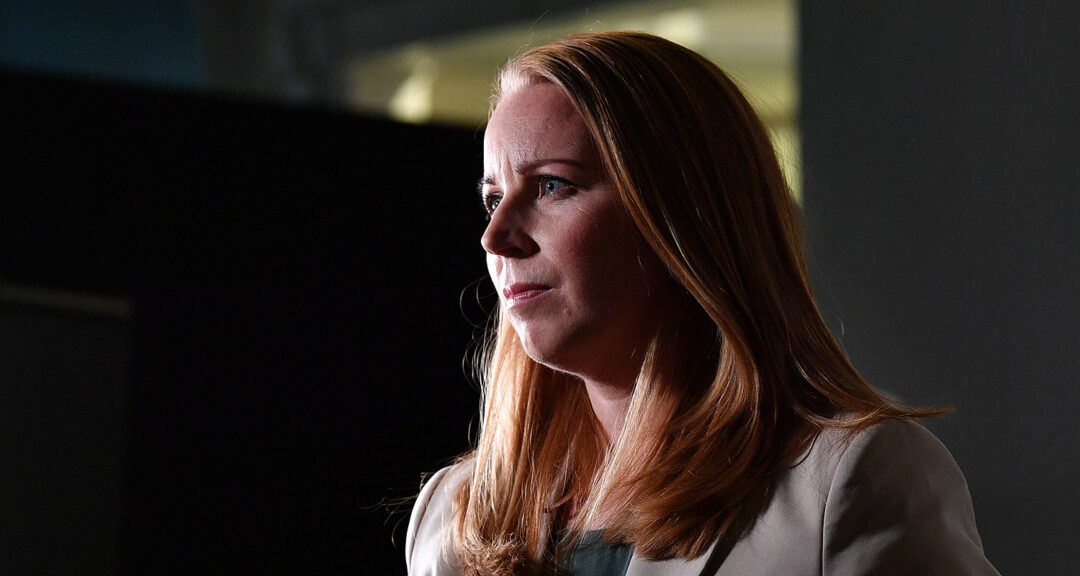 Centerpartiets partiledare Annie Lööf efter söndagens partiledardebatt i SVT.