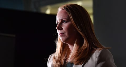 Centerpartiets partiledare Annie Lööf efter söndagens partiledardebatt i SVT.